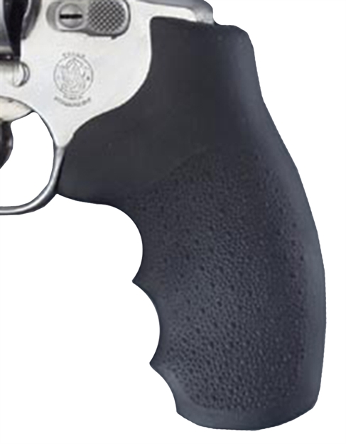 Picture of  Hogue 60000 Overmolded Monogrip Cobblestone Black Rubber With Finger Grooves For S&W J Frame With Round Butt 743108600009