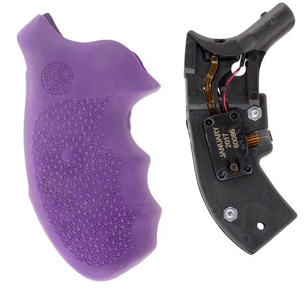 Picture of Hogue 60086 Monogrip Laser Enhanced With Finger Grooves S&W J Frame W/Round Butt Rubber Purple