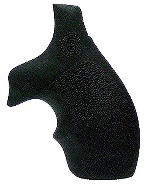 Picture of  Hogue 61000 Rubber Bantam  Black Rubber With Finger Groove For S&W J Frame With Round Butt 743108610008