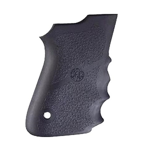 Picture of  Hogue 69000 Rubber Grip  Black Rubber With Finger Grooves For S&W 6906, Shorty 40, 4013 Tsw 743108690000