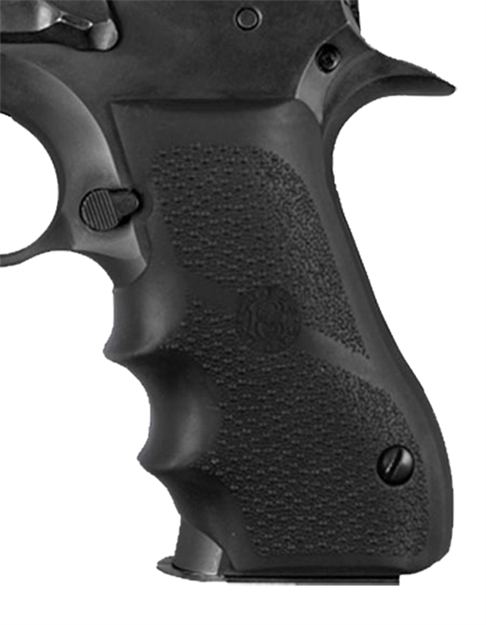 Picture of  Hogue 76000 Rubber Grip  Black With Finger Grooves For Magnum Research Baby Eagle (9/40), Iwi Jericho, Uzi Eagle