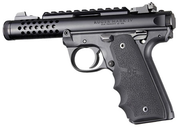Picture of  Hogue 79080 Rubber Grip  Black With Finger Grooves For Ruger Mark IV 22/45