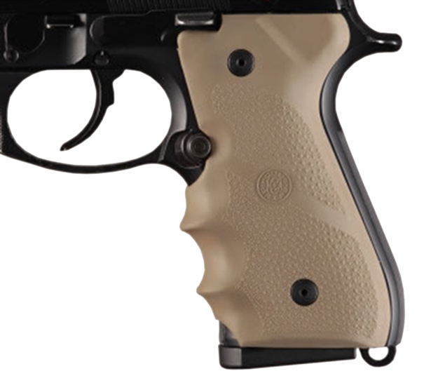 Picture of  Hogue 92003 Rubber Grip  Flat Dark Earth With Finger Grooves For Beretta 92, 96 743108920039