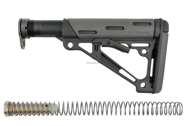 Picture of Hogue Ar-15/M-16 Overmolded Collapsible Buttstock Assembly, Includes Mil-Spec Buffer Tube And Hardware, Grey Rubber 15545 743108155455