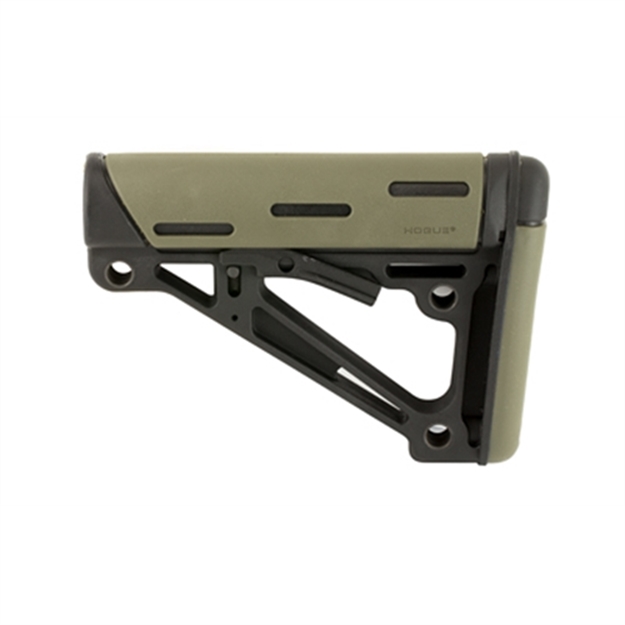 Picture of Hogue 15240 Overmolded Collapsible Buttstock OD Green Overmolded Rubber Black Synthetic Ar-15, M16, M4 15245
