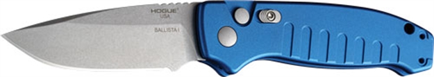 Picture of Hogue Ballista-I Button Auto Drop Point Blade Tmbld Blu 3.5 84133 743108641330