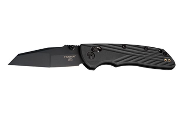 Picture of Hogue  Deka  3.25" Folding Wharncliffe Plain Black Cerakote Cpm Magnacut SS Blade, Black Crosshatch Textured Grn Handle, Includes Pocket Clip 24366
