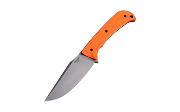 Picture of  Hogue 35850 Extrak  XL 3.90" Fixed Clip Point Plain Stone Tumbled Cpm M4 Tool Steel Blade, Blaze Orange Textured G10 Scales Handle