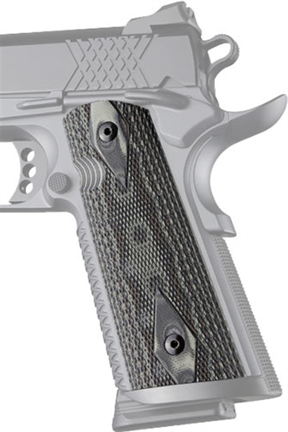 Picture of Hogue Grips 1911 Govt Model SA Mag Well Checkered G10