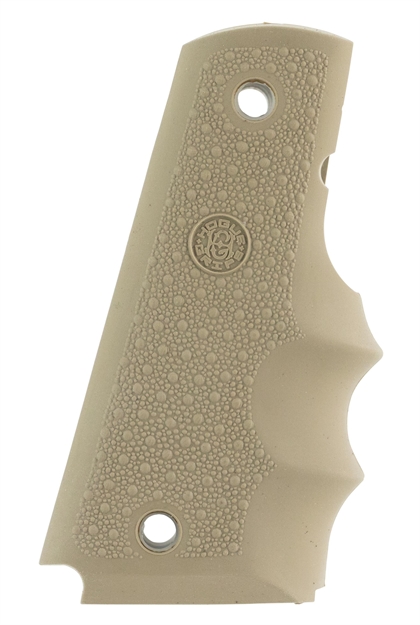 Picture of  Hogue 45003 Overmolded Grip Cobblestone Desert Tan Rubber With  Finger Grooves For 1911 Governement