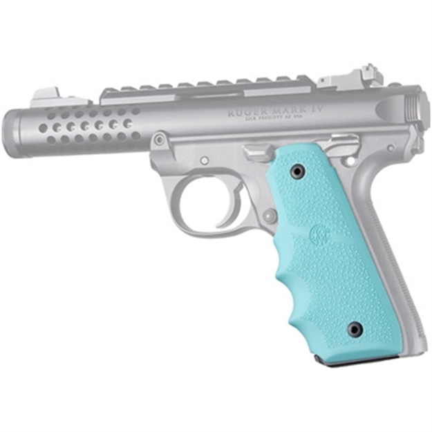 Picture of Hogue Grips Ruger 22/45 Mkiv Rubber Grips/Finger Groove Aqu