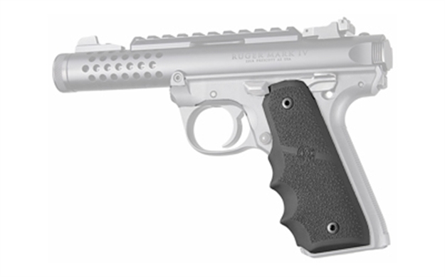 Picture of  Hogue 79080 Rubber Grip  Black With Finger Grooves For Ruger Mark IV 22/45 743108790809