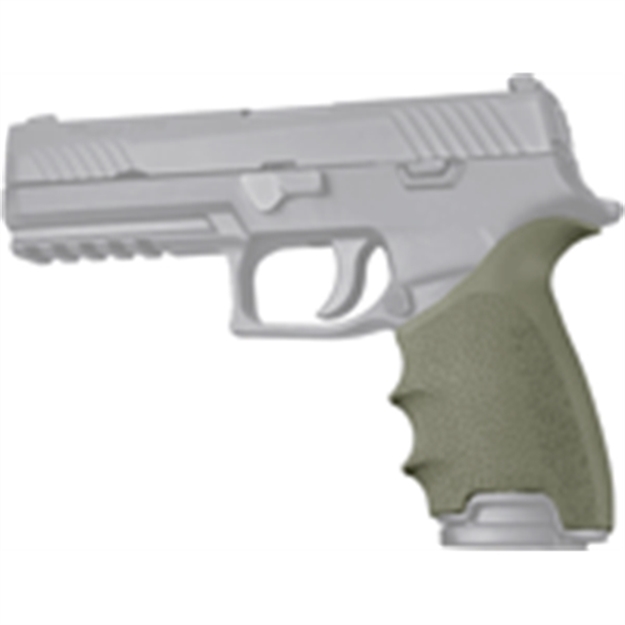 Picture of  Hogue 17601 Handall Beavertail Grip Sleeve Made OF Rubber With OD Green Finish & Finger Grooves For Sig P320 743108176016