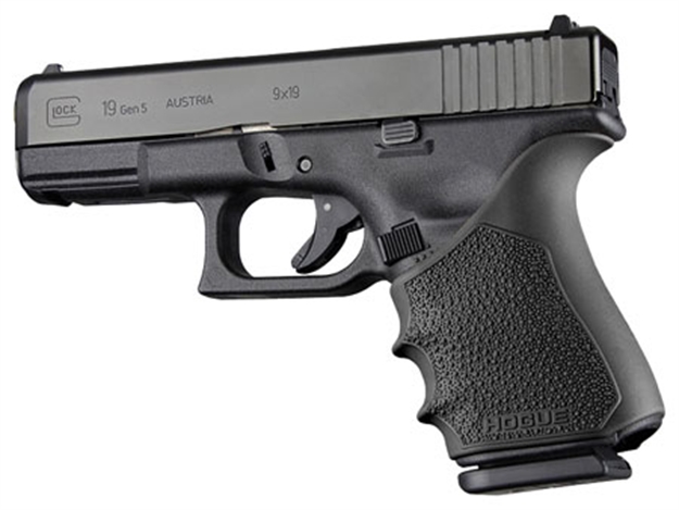 Picture of  Hogue 17050 Handall Beavertail Grip Sleeve Textured Black Rubber For Glock 19, 23, 32, 38 Gen1,2,5