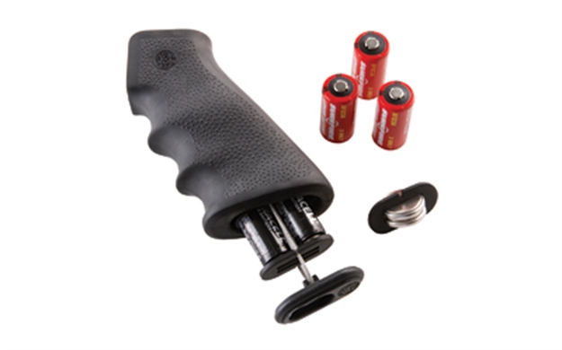 Picture of  Hogue 15010 Overmolded Grip Cobblestone Black Rubber With Finger Grooves & Storage Compartment For Ar-15, M16 (Batteries Not Included)