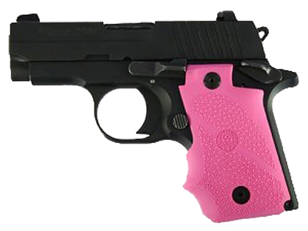 Picture of  Hogue 38007 Rubber Grip  Pink With Finger Grooves For Sig P238 743108380079
