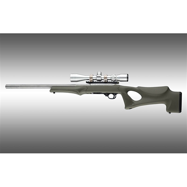 Picture of  Hogue 22270 Tactical Thumbhole Stock  Made OF Synthetic Material With OD Green Overmolded Rubber Finish For  Ruger 10/22 (.920"D Barrel) Right Hand 743108222706