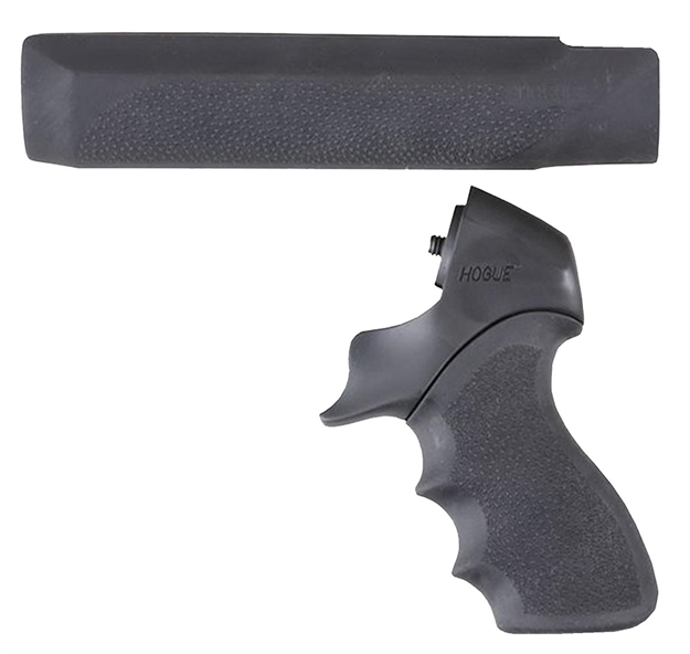 Picture of  Hogue 05015 Overmolded Tamer Pistol Grip & Forend Black Rubber With Finger Grooves, Polymer Forend For Mossberg 500 12  Gauge