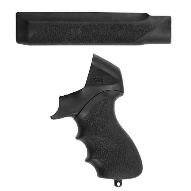 Picture of  Hogue 05015 Overmolded Tamer Pistol Grip & Forend Black Rubber With Finger Grooves, Polymer Forend For Mossberg 500 12  Gauge