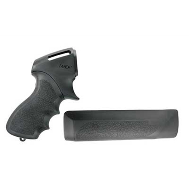 Picture of  Hogue 08715 Tamer Pistol Grip & Forend Black Rubber With Finger Grooves, Polymer Forend For Remington 870