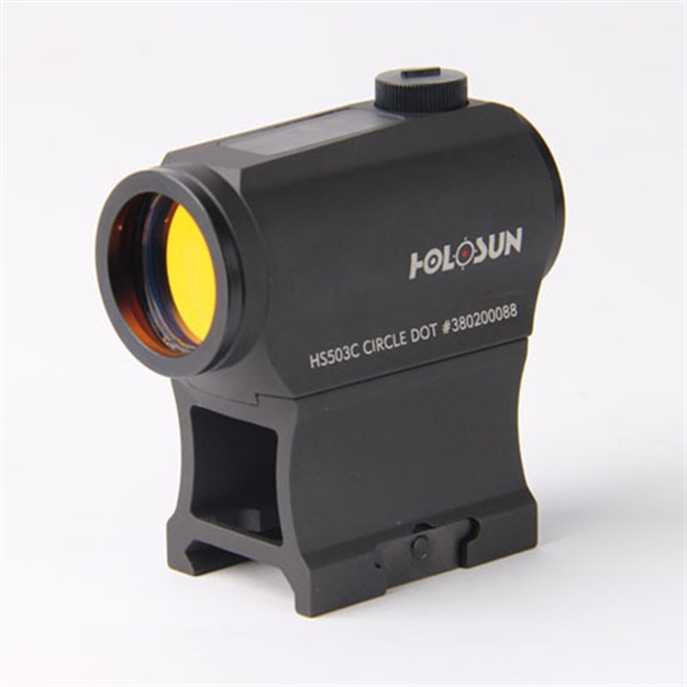 Picture of Holosun Red Dot Sight, Solar, 1X, 20Mm, 2 Moa Red Dot + 65 Moa Ring Reticle, Matte Black, High & Low Mount, Internal Btry Tray