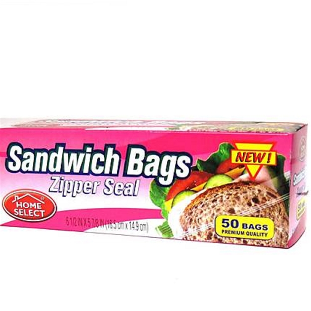 Picture of Home Select Snack Bags-Zipper Seal 50 CT