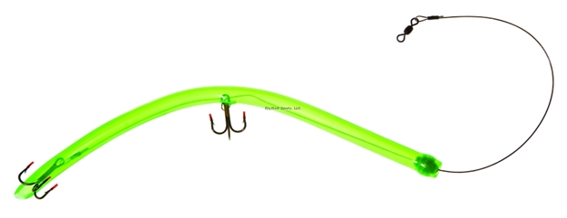Picture of Hookup Barracuda Tube Lure, 12", 2 Trebles, Green