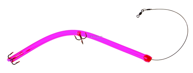 Picture of Hookup Barracuda Tube Lure, 12", 2 Trebles, Pink