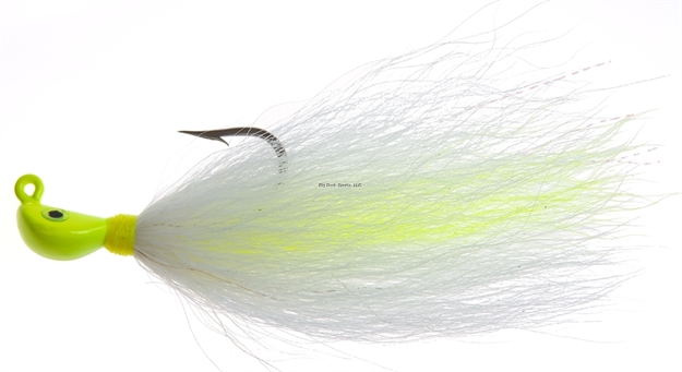 Picture of Hookup Big Bucktail Jig, 1 1/2 Oz, Chartreuse/White, 6/0 Mustad Forged Duratin Hook