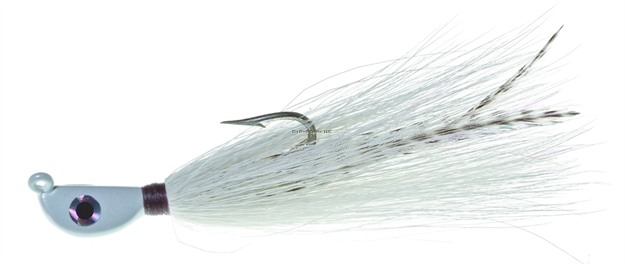 Picture of Hookup Big Bucktail Jig, 1 1/2 Oz, White/Griz, 6/0 Mustad Forged Duratin Hook