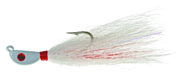Picture of Hookup Big Bucktail Jig, 1 1/2 Oz, White/Red/White, 6/0 Mustad Forged Duratin Hook