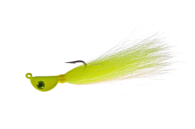 Picture of Hookup Big Bucktail Jig, 1 Oz, Chartreuse, 6/0 Mustad Forged Duratin Hook