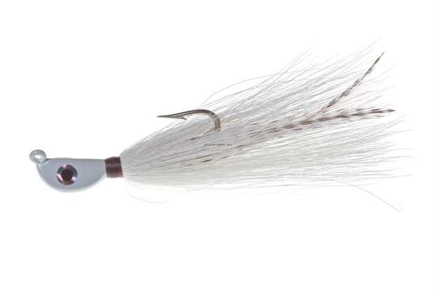 Picture of Hookup Big Bucktail Jig, 1 Oz, White/Griz, 6/0 Mustad Forged Duratin Hook
