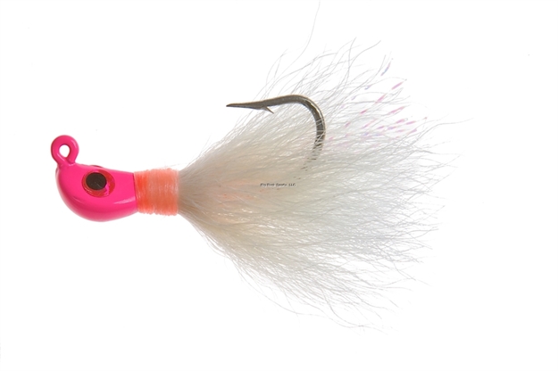 Picture of Hookup Calftail Bucktail Jig, 1/8 Oz, Pink/White, SZ 2 Vmc Perma Steel Hook
