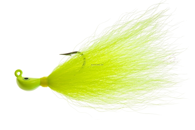 Picture of Hookup Inshore Premium Bucktail Jig, 1/4 Oz, Chartreuse, 2/0 Vmc Perma Steel Hook