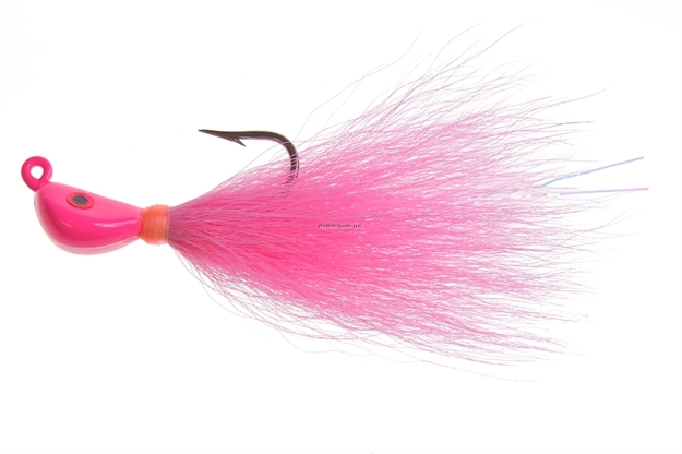 Picture of Hookup Inshore Premium Bucktail Jig, 3/8 Oz, Pink, 4/0 Vmc Perma Steel Hook