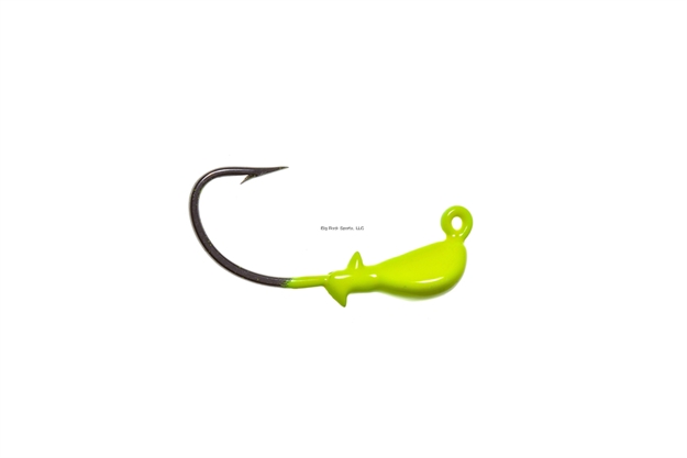 Picture of Hookup Inshore Premium Jighead, 1/4 Oz, Chartreuse, 5/Pack, 3/0 Vmc Perma Steel Hook