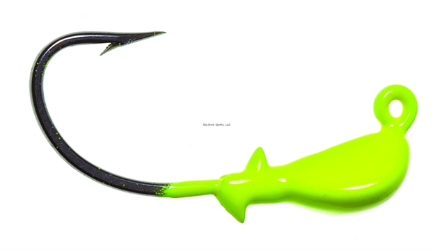 Picture of Hookup Inshore Premium Jighead, 3/8 Oz, Chartreuse, 5/Pack, 4/0 Vmc Perma Steel Hook