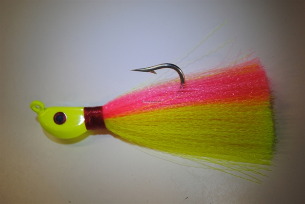 Picture of Hookup Syntail Bucktail Jig, 2 Oz, Chartreuse, 8/0 Mustad Duratin Hook