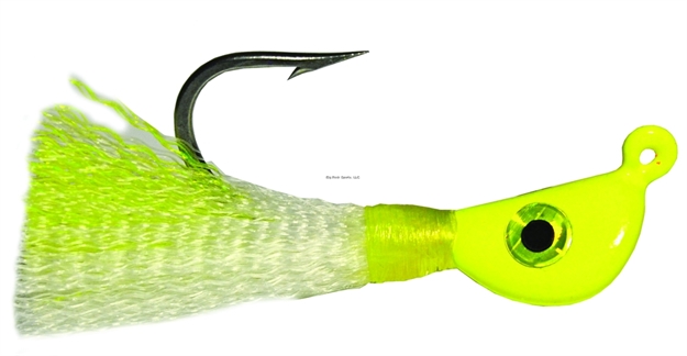 Picture of Hookup Syntail X Pompano Jig, 1/4 Oz, Chartreuse/White, 2/Pack, 2/0 Mustad Duratin Hook