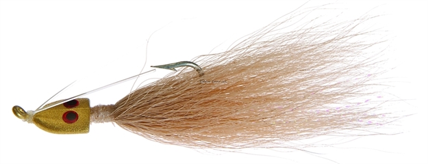 Picture of Hookup Weedless Bucktail Jig, 1/4 Oz, Tan, 1/0 Mustad Forged Duratin Hook