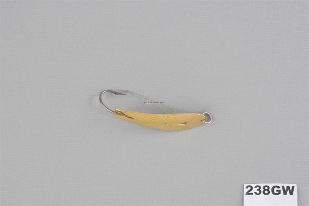 Picture of Hopkins Hammered Trolling Spoon, 2.38", 1/4 Oz, Weedguard, Gold/Stainless Steel Hook
