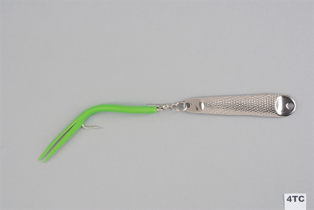 Picture of Hopkins No= Eql Hammered Spoon, Single Hook W/Tube Teaser, 4 1/2", 2 1/2 Oz, Stainless Steel