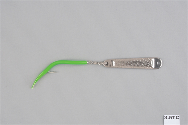 Picture of Hopkins No= Eql Hammered Spoon, Single Hook W/Tube Teaser, 4 1/4", 2 Oz, Stainless Steel