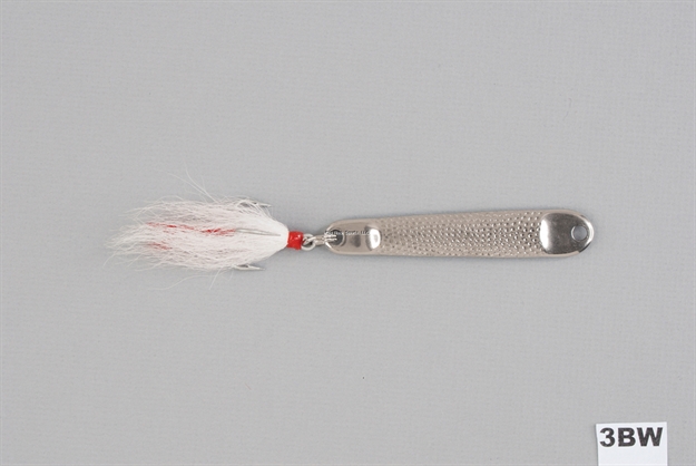 Picture of Hopkins No= Eql Hammered Spoon W/Bucktail Treble Hook, 3 1/2", 1 1/4 Oz, Stainless Steel