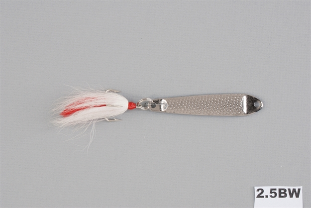 Picture of Hopkins No= Eql Hammered Spoon W/Bucktail Treble Hook, 3", 3/4 Oz, Stainless Steel