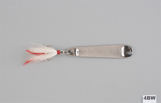 Picture of Hopkins No= Eql Hammered Spoon W/Bucktail Treble Hook, 4 1/2", 2 1/2 Oz, Stainless Steel