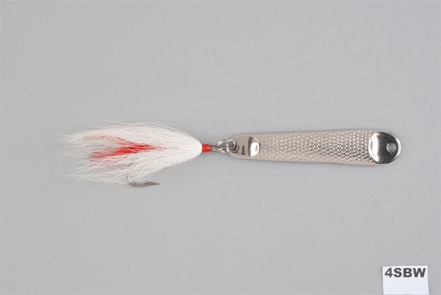 Picture of Hopkins No= Eql Hammered Spoon W/Bucktail Treble Hook, 4 1/2", 2 1/2 Oz, Stainless Steel 4Sbw
