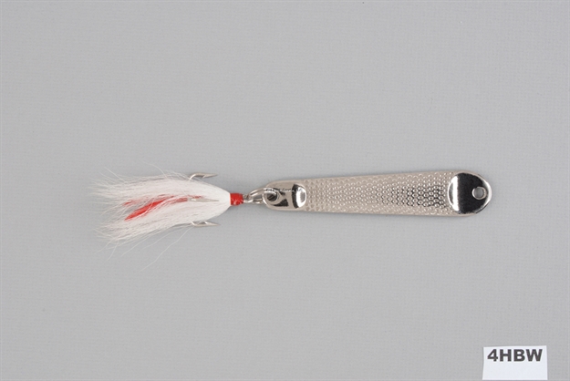 Picture of Hopkins No= Eql Hammered Spoon W/Bucktail Treble Hook, 4 1/2", 3 Oz, Stainless Steel