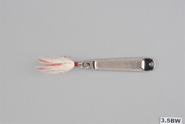 Picture of Hopkins No= Eql Hammered Spoon W/Bucktail Treble Hook, 4 1/4", 2 Oz, Stainless Steel